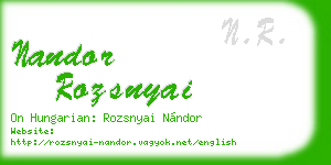 nandor rozsnyai business card