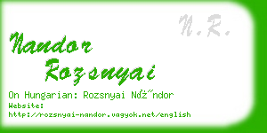 nandor rozsnyai business card